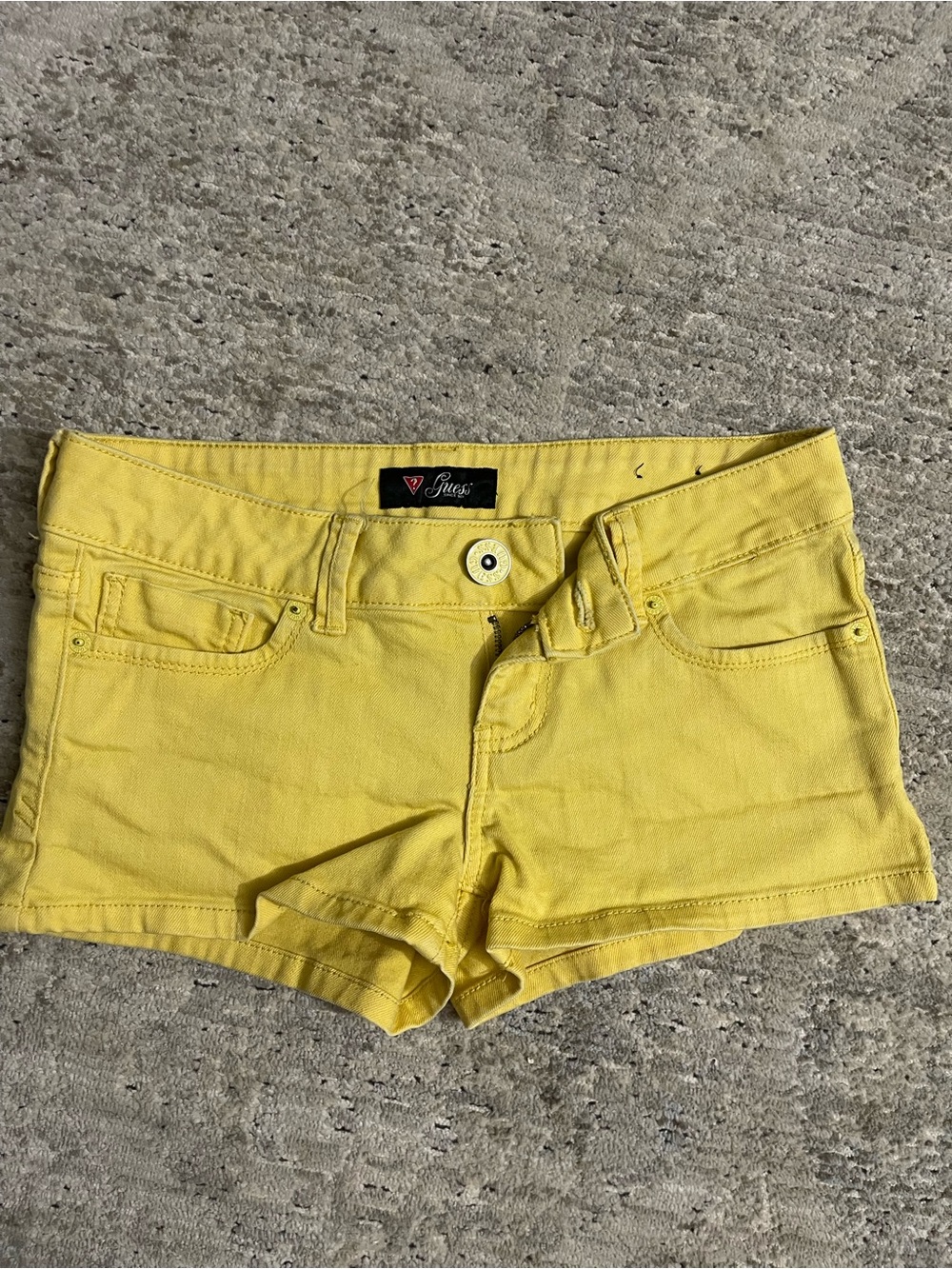 Guess Bright Yellow Women's Denim Cutoff Shorts